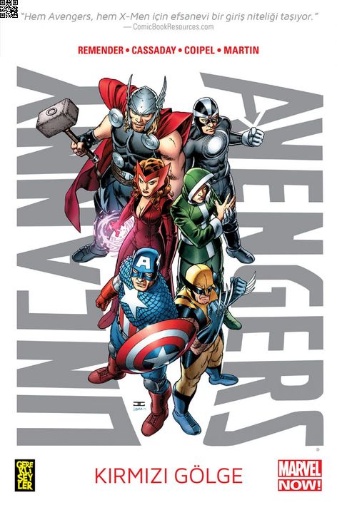 Uncanny Avengers 1 - Kırmızı Gölge | Gerekli Şeyler | John Cassaday | Laura Martin | Olivier Coipel | Rick Remender |  | 9786055015442