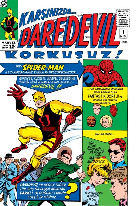 Daredevil Korkususz Orjinal 1. Sayı | Arkabahçe | Bill Everet | Sam Rosen | Stan Lee |  |  | 9786257054591